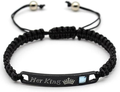 "You my king You my queen" - matching couple bracelet