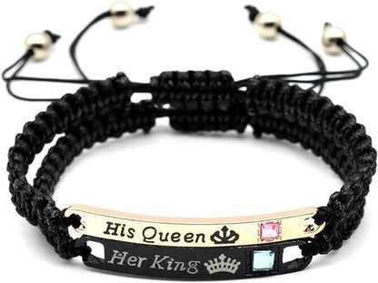 "You my king You my queen" - matching couple bracelet