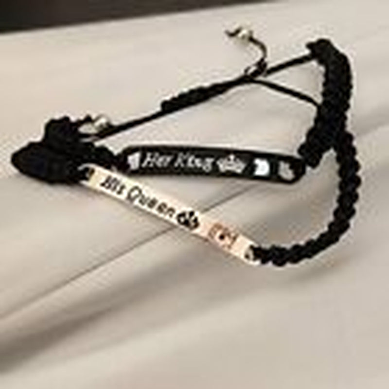 "You my king You my queen" - matching couple bracelet